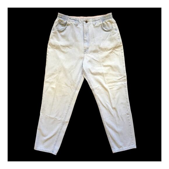 VTG 90s LEE High Rise Tapered Leg Jeans in Extra light wash SZ 12 SHORT - Picture 1 of 9